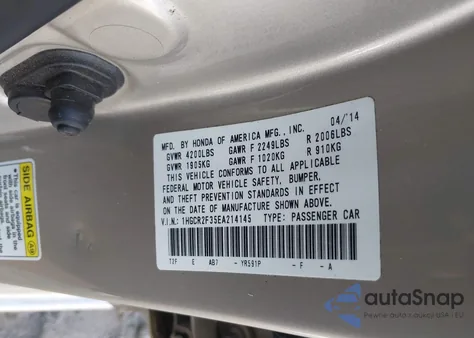2014 Honda Accord Lx from USA, damaged, VIN 1HGCR2F35EA214145